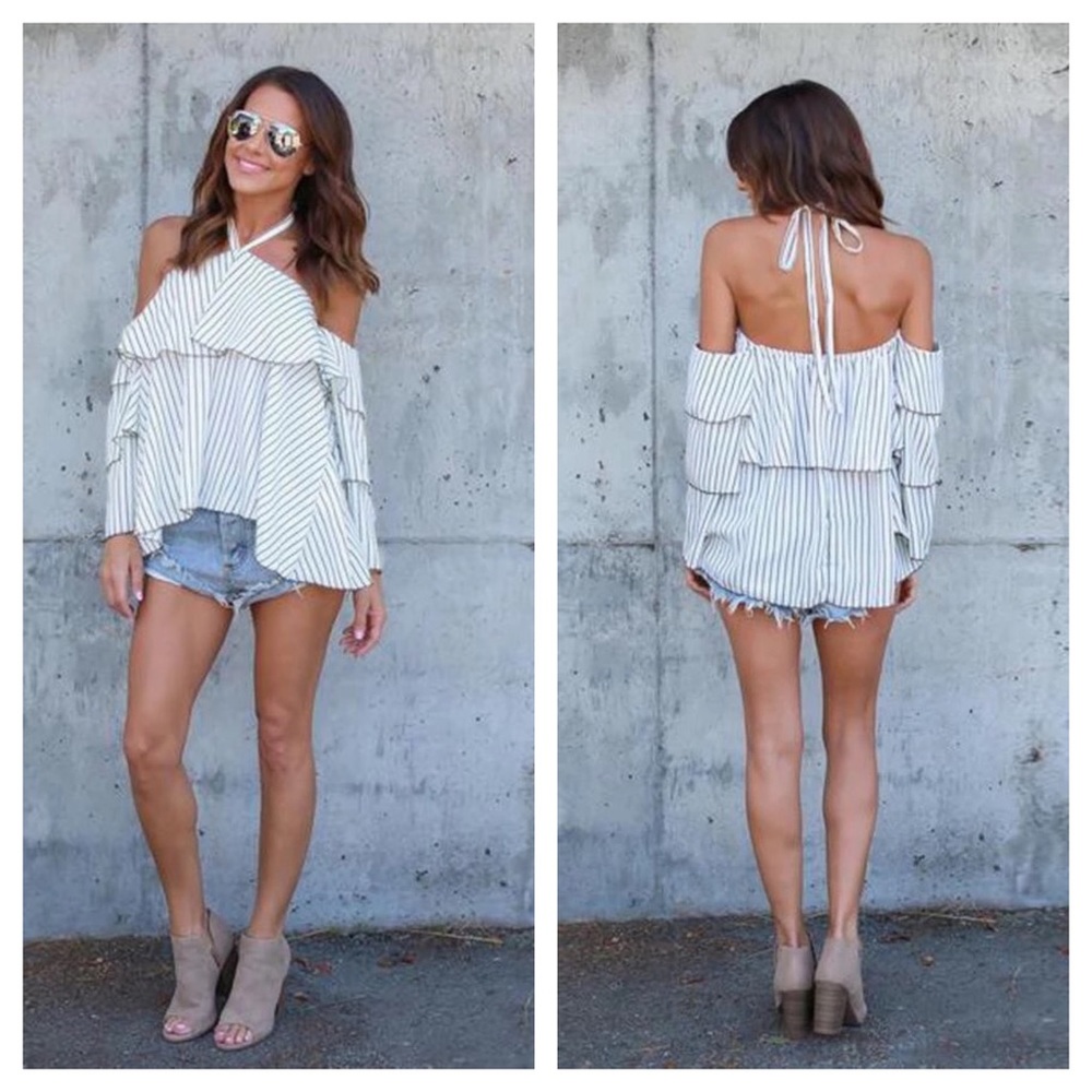 Off Shoulder Halter Top - Picture 3 of 8